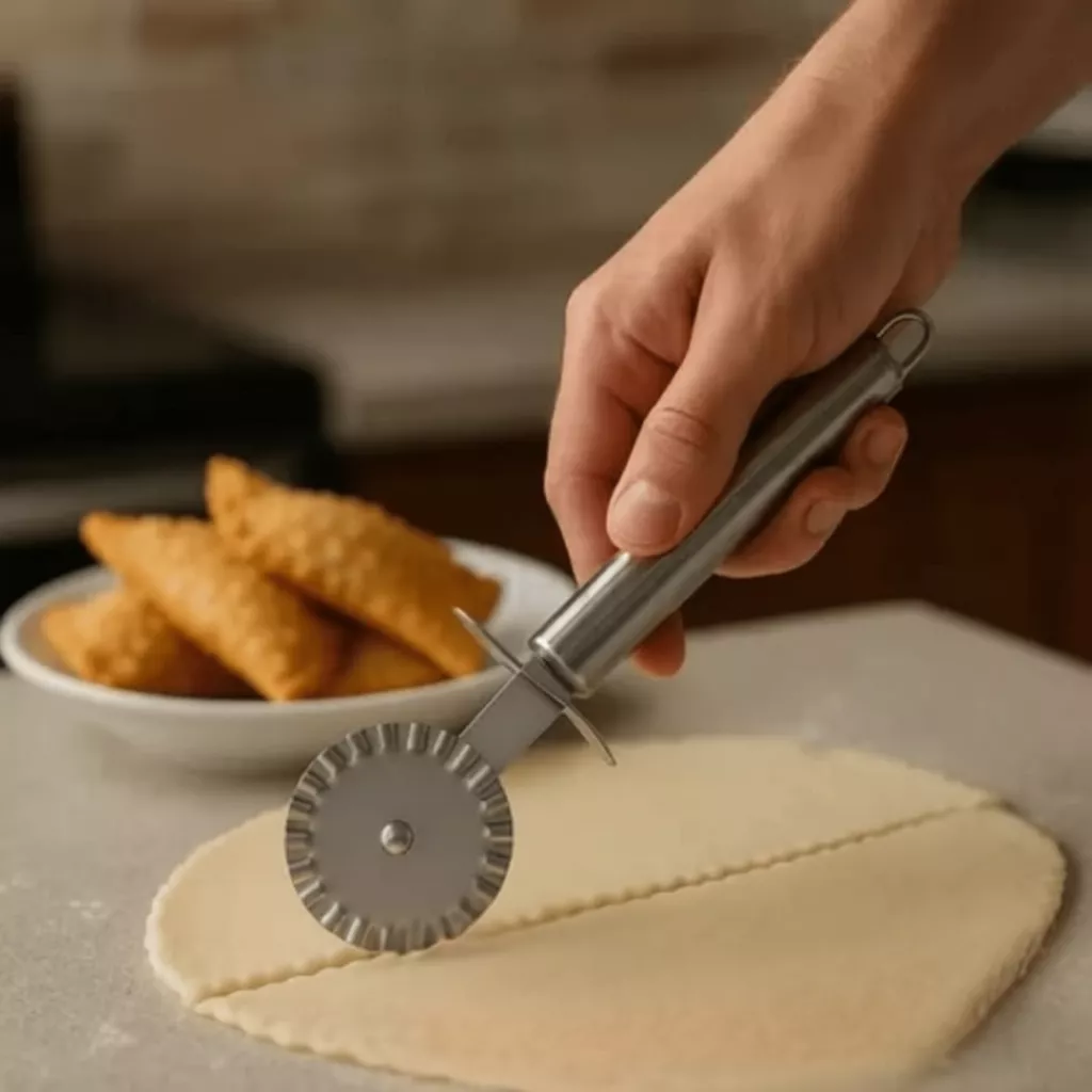 Carretilha Cortador Para Fechar e Cortar Massas Pastel Pizzas