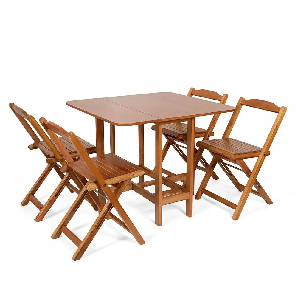 Conjunto Dobrável Prático Mesa 4 Cadeiras