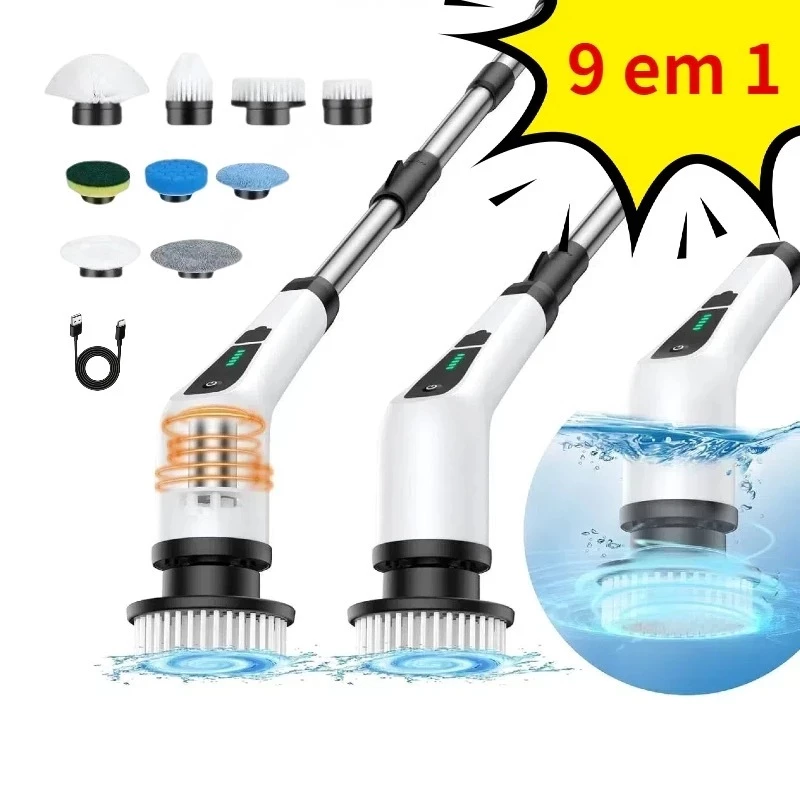 Escova de Limpeza Ajustável - Ferramenta 7 em 1 e 09 em 01 - Recarregável