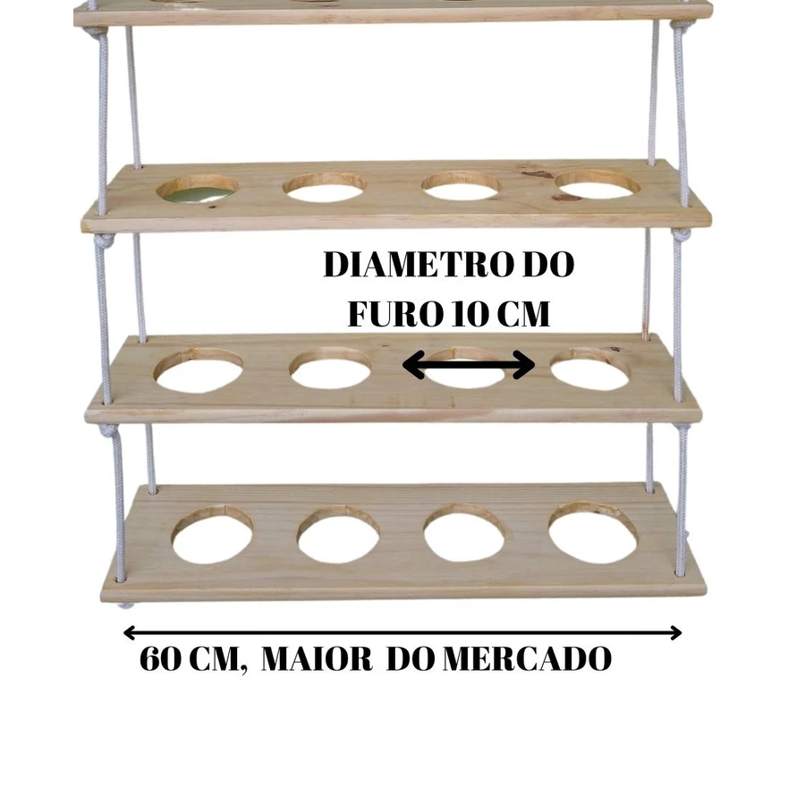Jardim Suspenso Com 5 Prateleiras Verticais +brinde 20 Vasos