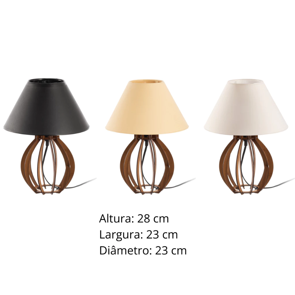 Kit 2 unidades Abajur La Finesse Cupula - Luminária Para Decoração