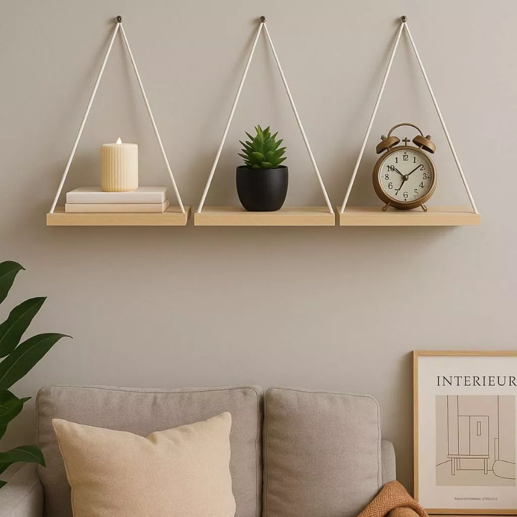 Kit Com 3 Prateleira de pinus para suculentas