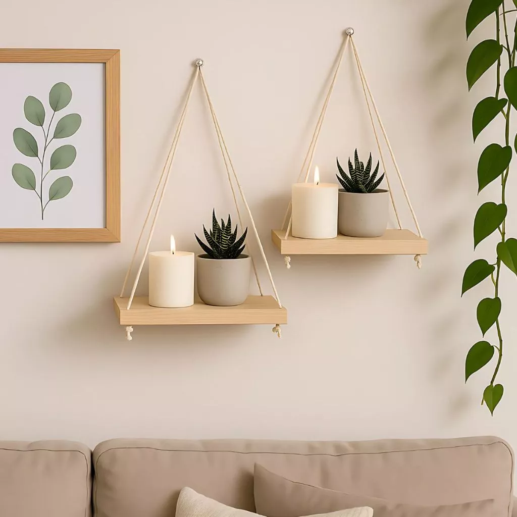 Kit Com 3 Prateleira de pinus para suculentas