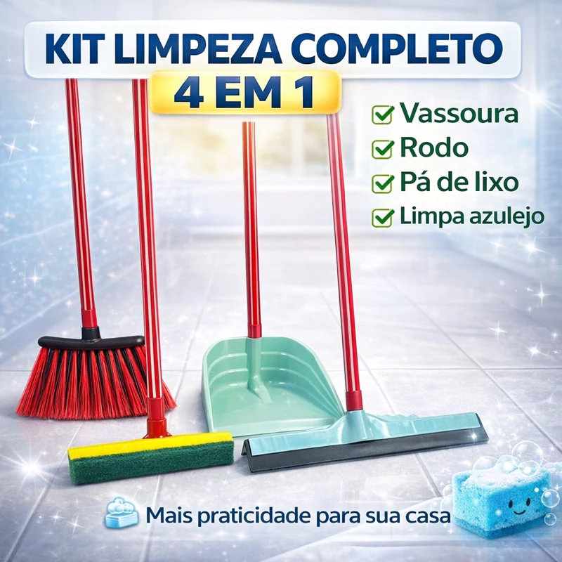 Kit Completo de Limpeza 4 em 1