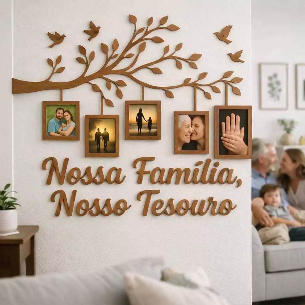 Painel Decorativo Nossa Família Nosso Tesouro em MDF