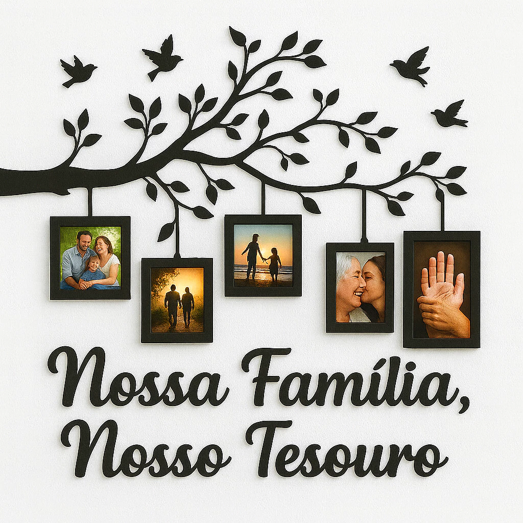 Painel Decorativo Nossa Família Nosso Tesouro em MDF