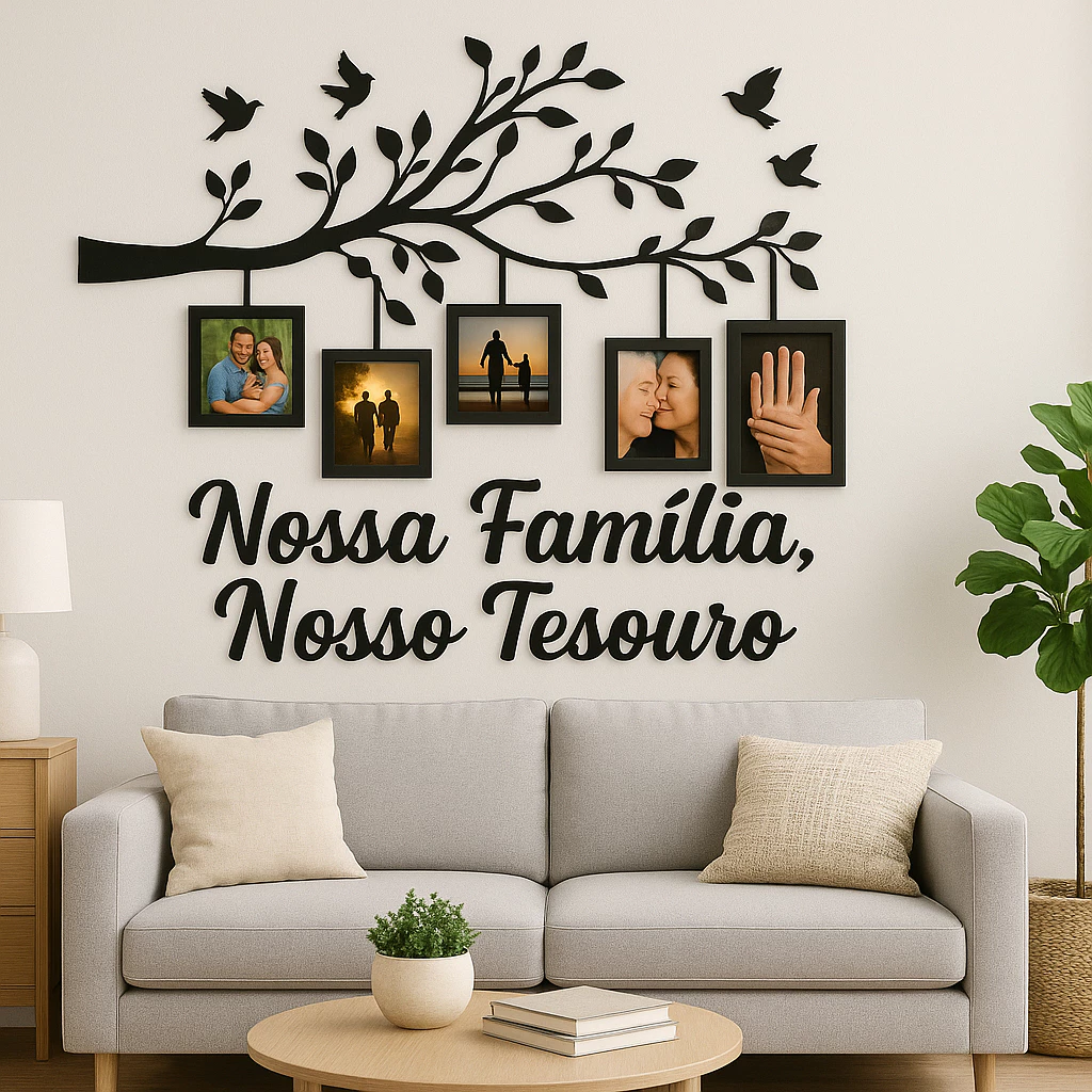 Painel Decorativo Nossa Família Nosso Tesouro em MDF