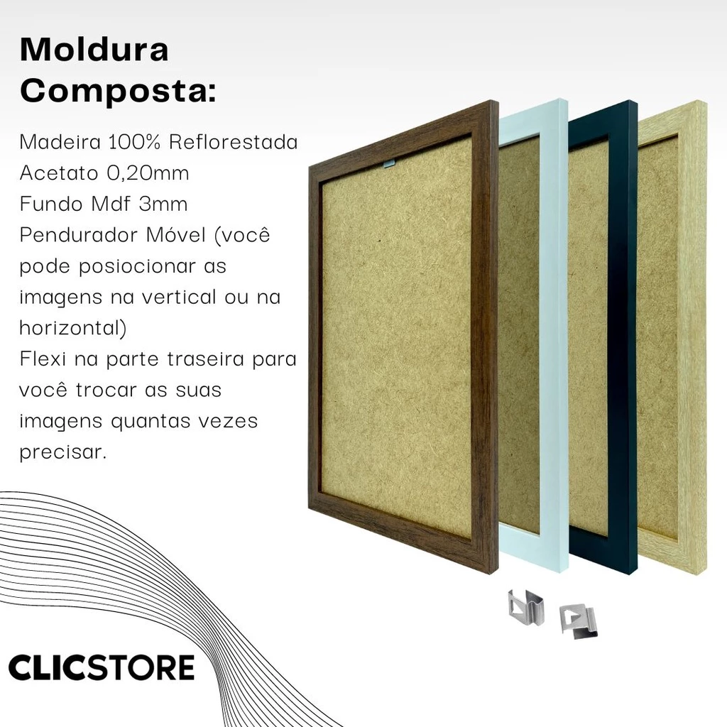 Quadro Multifotos 24 Foto 10x15 Mural Painel Moldura 60x90cm