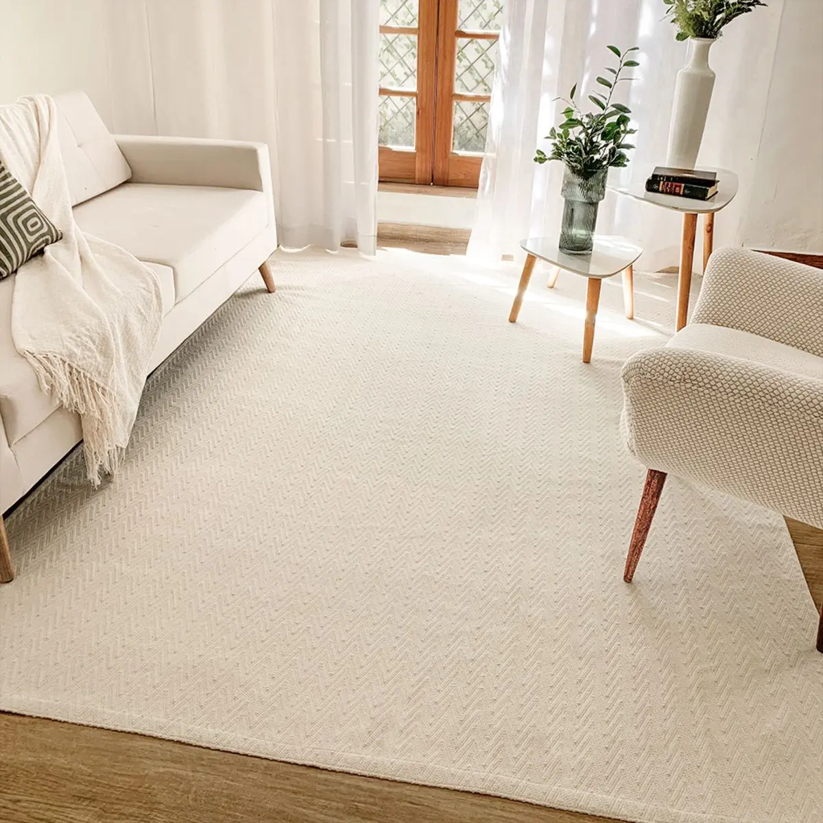 Tapete Sala Quarto Grande 3,00m x 2,00m Antiderrapante 100% Algodão