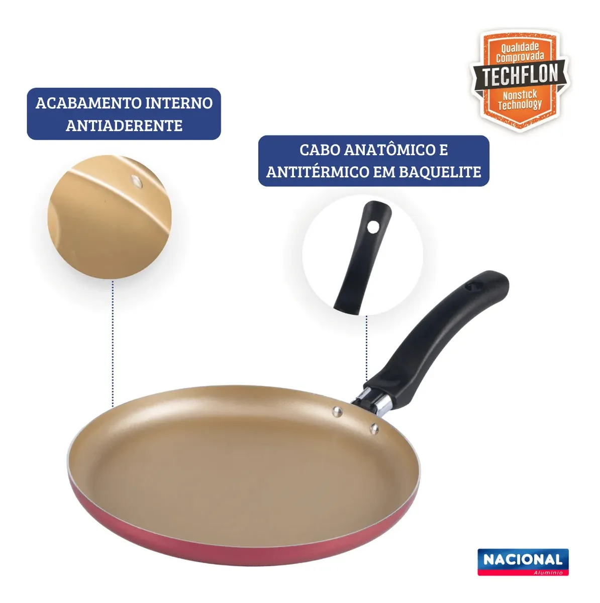Frigideira Panquequeira Antiaderente 22cm Cereja Nacional