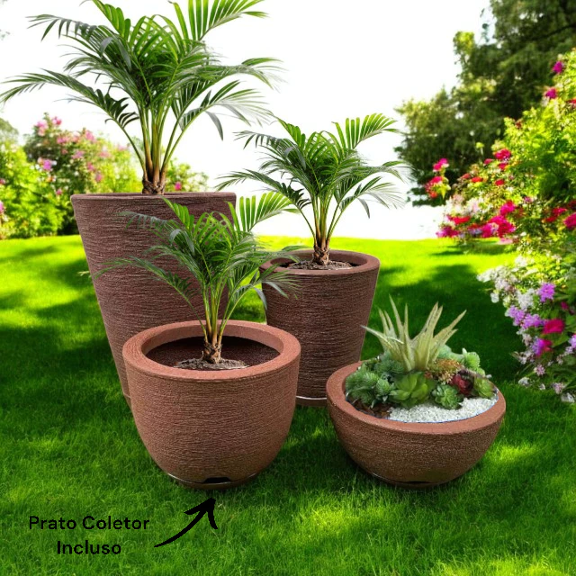 Kit 04 Vasos para Planta Flor Casa Jardim