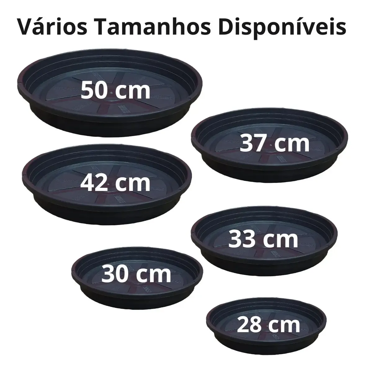 Kit 5 Peças Prato 20 Cm para Vaso