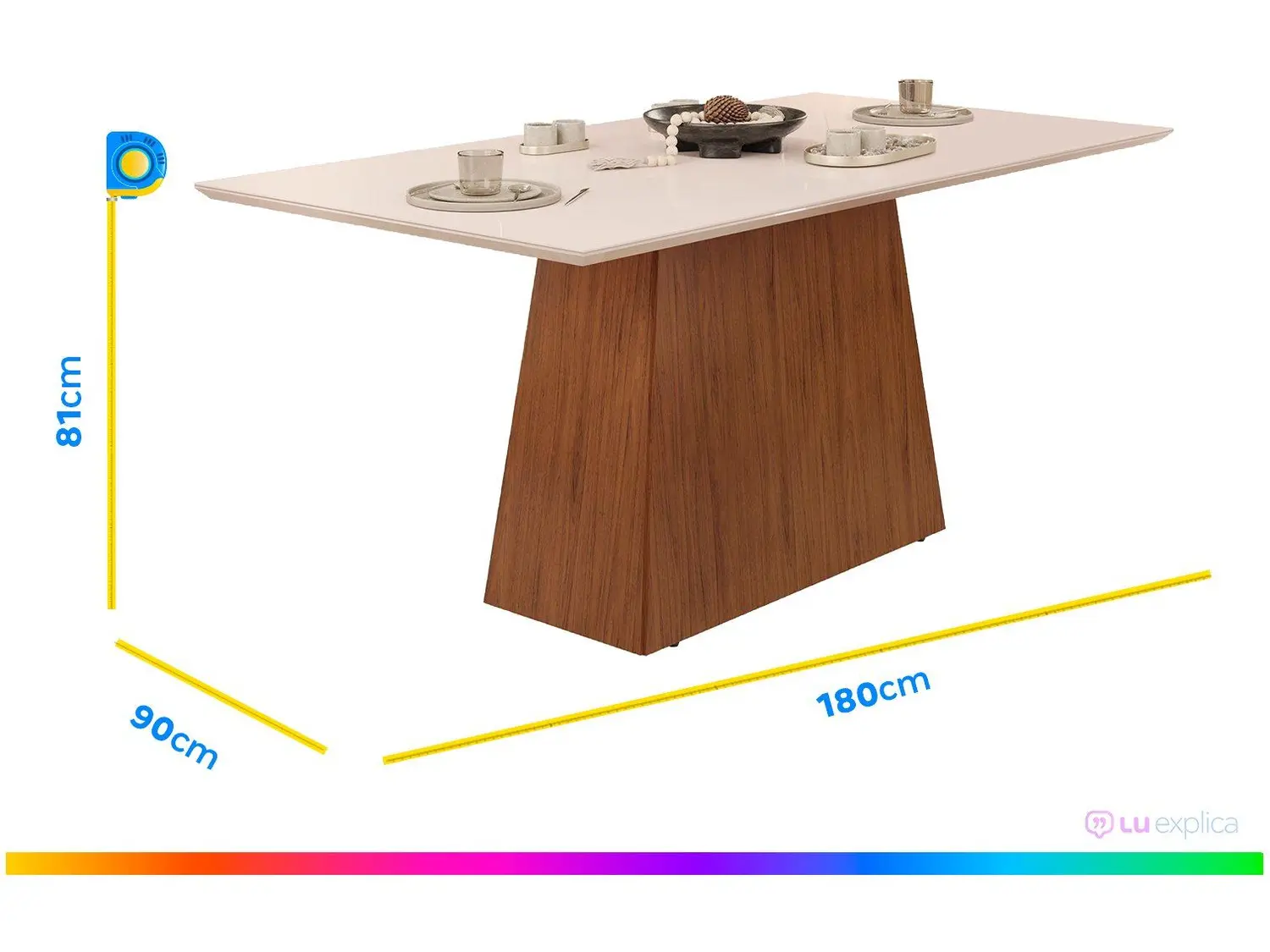 Mesa de Jantar 6 Cadeiras Off White e Creme 03 Casa das Tres Marias