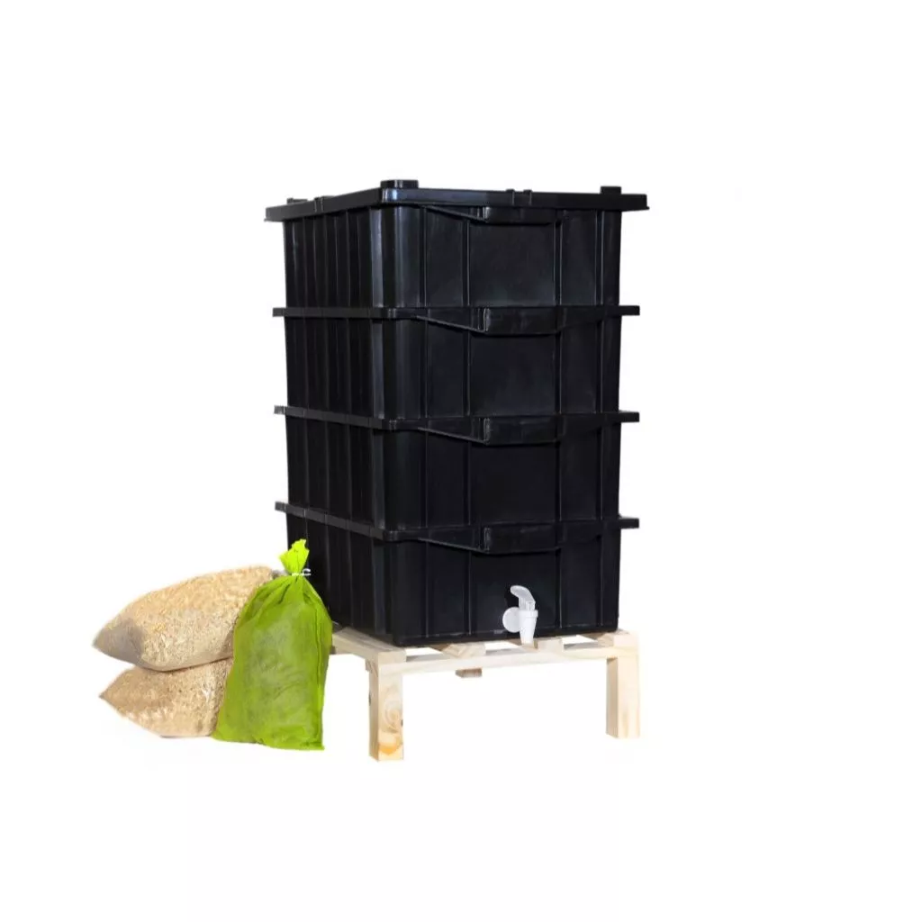 Composteira Doméstica 15 l com 4 andares e Suporte Completa para uso