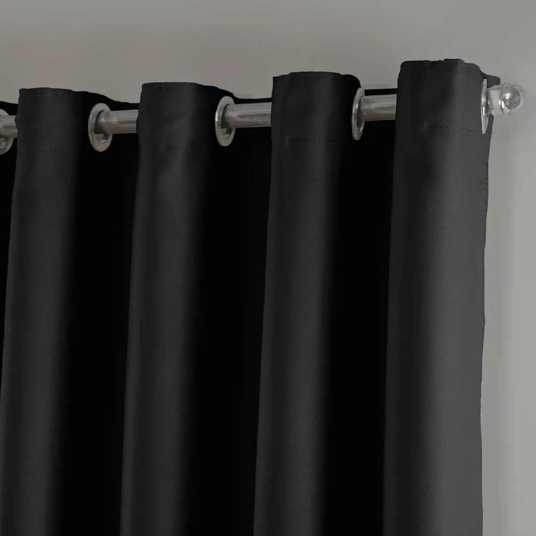 Cortina Blackout Em Tecido 300x280 Corta Luz Cor Preto 03 Casa das Tres Marias