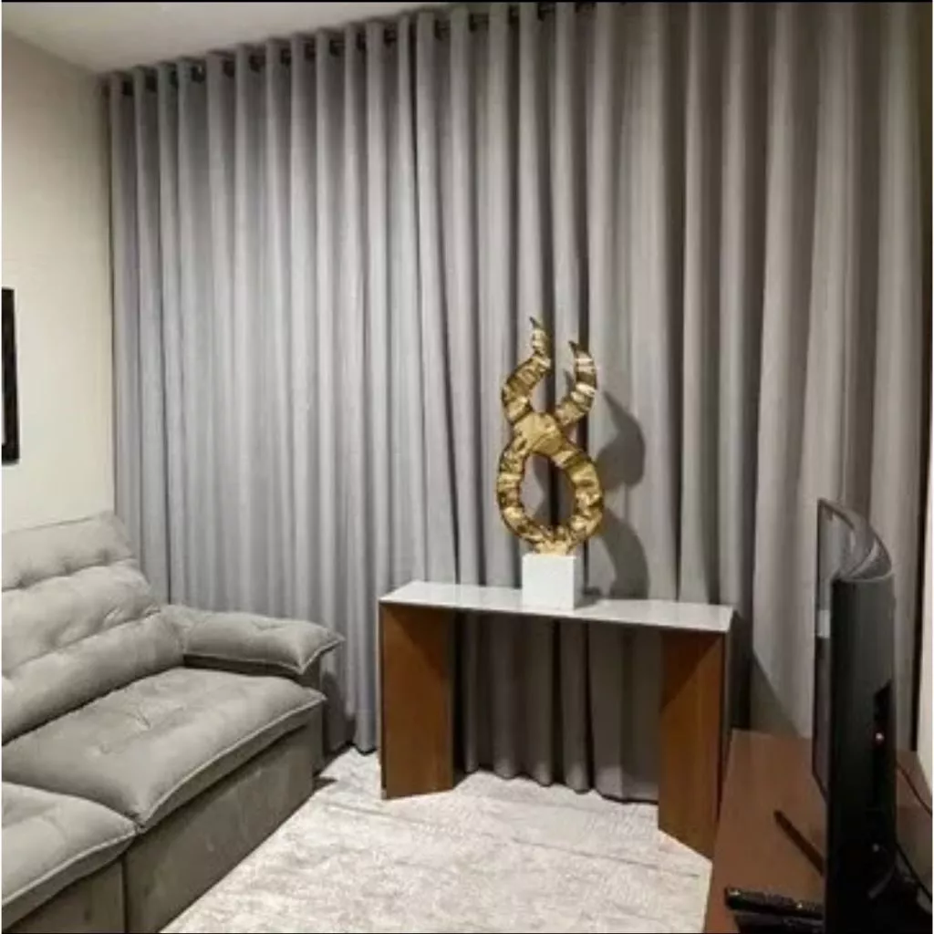 Cortina Voil Gaze de Linho 400x280 250 230 Com Forro Blackout Grosso Original 01 Casa das Tres Marias