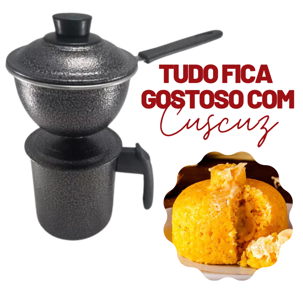 Cuscuzeira individual Aluminio 2 em 1 Porcao Unica Varias Cores 01 Casa das Tres Marias