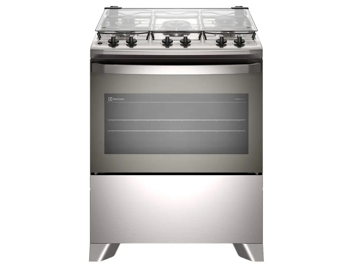 Fogão 5 Bocas Electrolux Inox Cinza Efficient