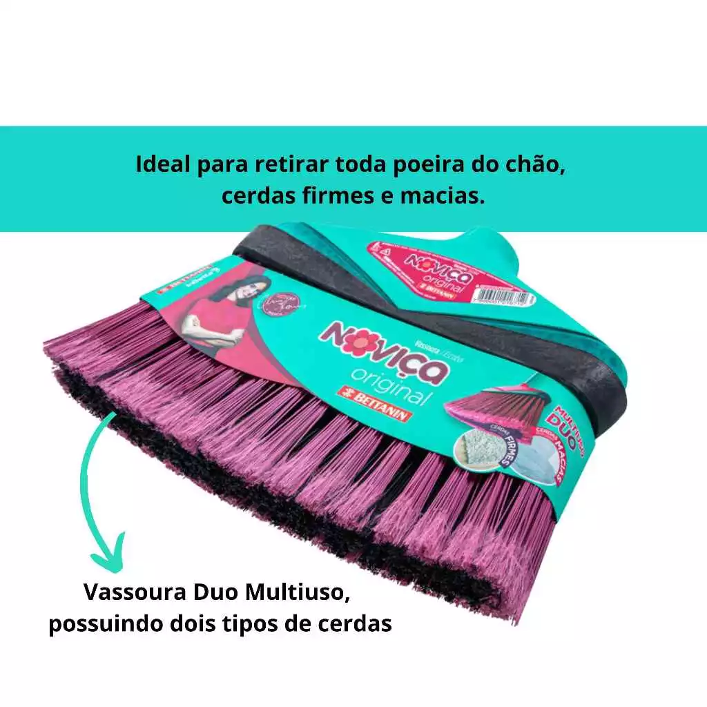 Kit Limpeza Pesada de Vassoura Rodo 40 cm Pa Articulada com Cabo Novica 02 Casa das Tres Marias