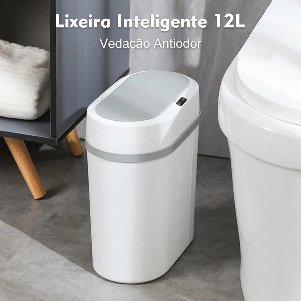 Lixeira Automatica 12 Litros Sensor Infravermelho 01 Casa das Tres Marias