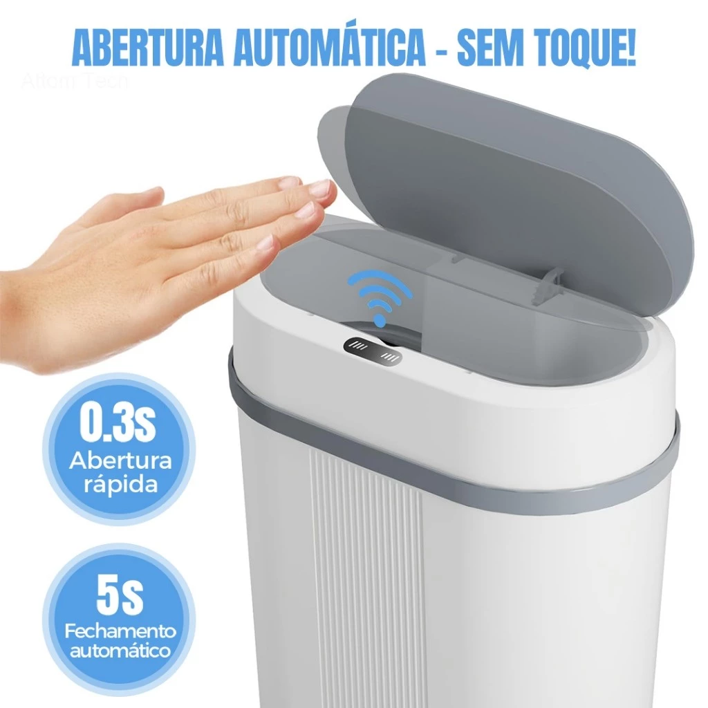 Lixeira Automatica 12 Litros Sensor Infravermelho 02 Casa das Tres Marias