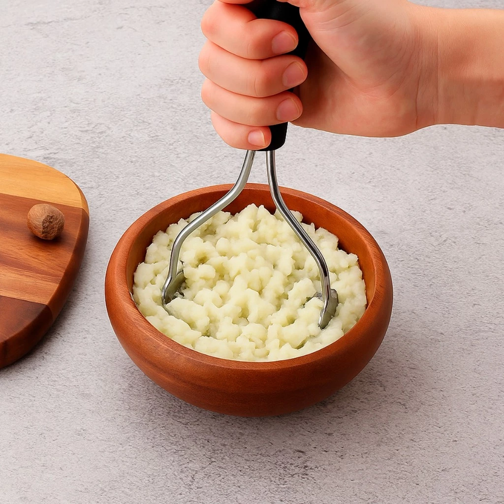 Conjunto de Inox Amassador de Batata e Espremedor de Alho para Cozinha 03 Casa das Tres Marias