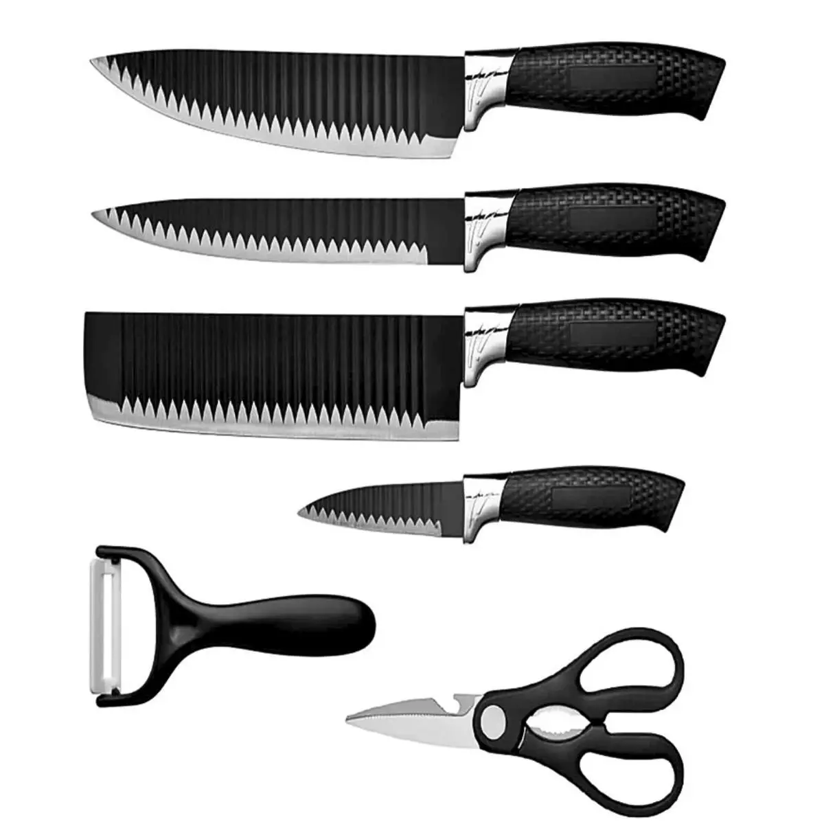 Kit Jogo De Facas Antianderente Kit 6 Pecas Chef Aco Inoxidavel Churrasco Prime 01 Casa das Tres Marias