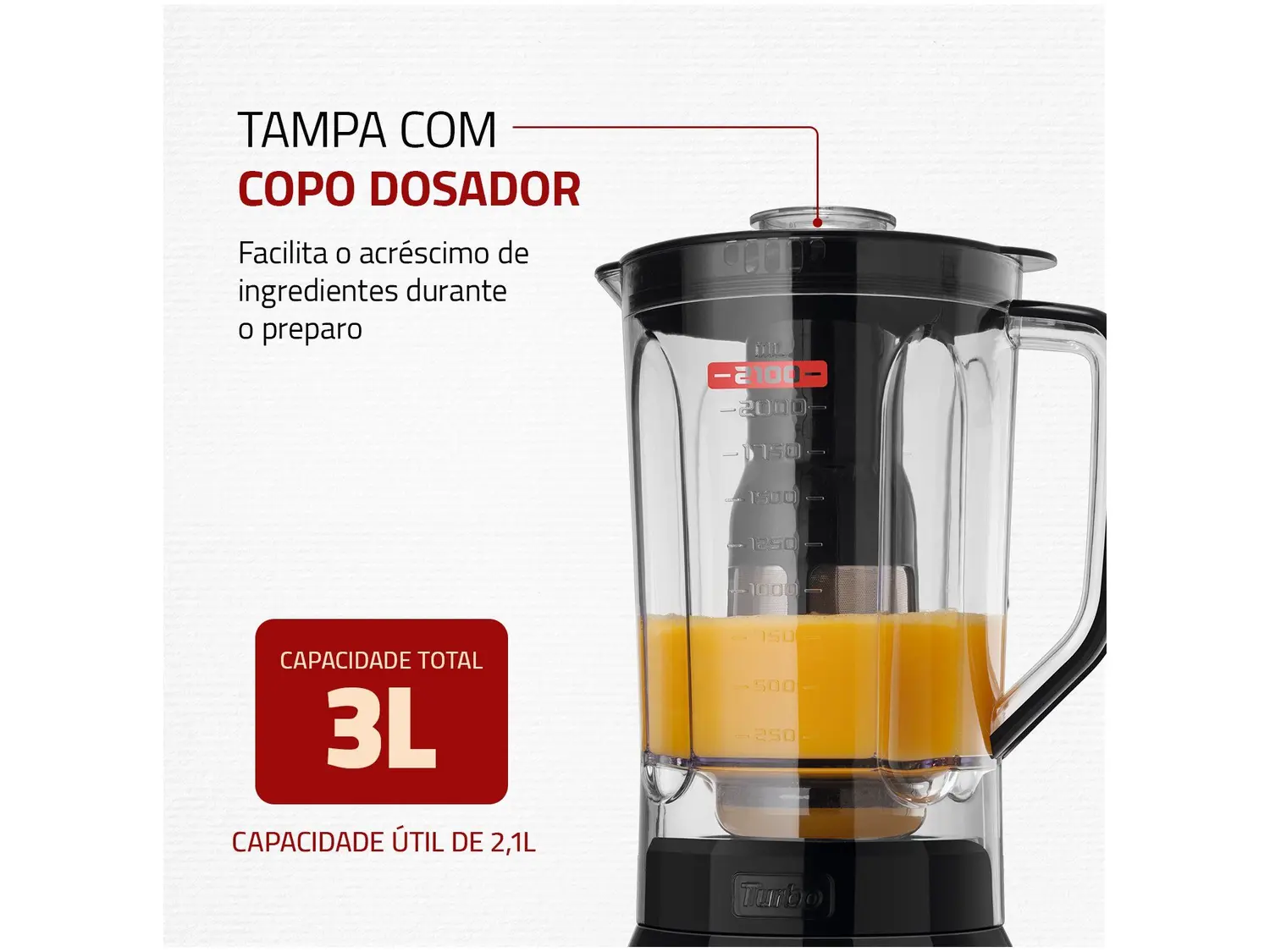 Liquidificador Mondial Turbo L 1200 BI com Filtro 12 Velocidades 1200W Inox 02 Casa das Tres Marias