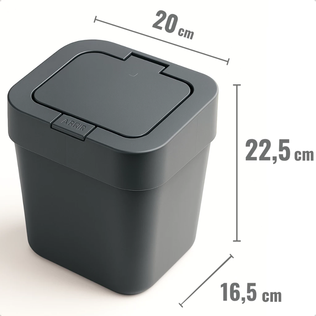 Lixeira Com Tampa Click para Pia de Cozinha Banheiro Pequena Compacta 4 Litros 02 Casa das Tres Marias