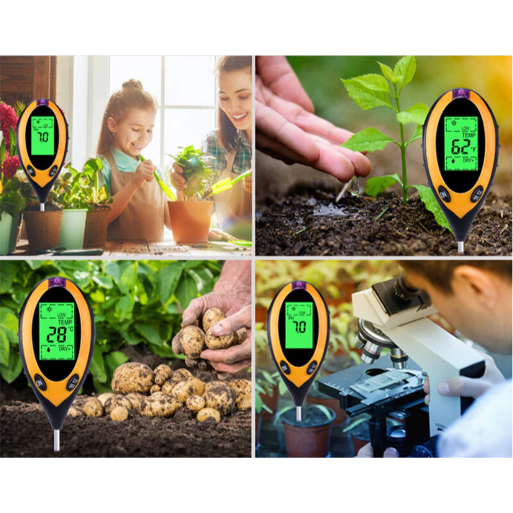 Medidor De Solo Plantas Digital 4 em 1