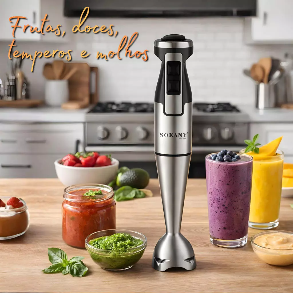 Mixer de Mao Inox 1000w Eletrico 2 Velocidades Profissional 02 Casa das Tres Marias