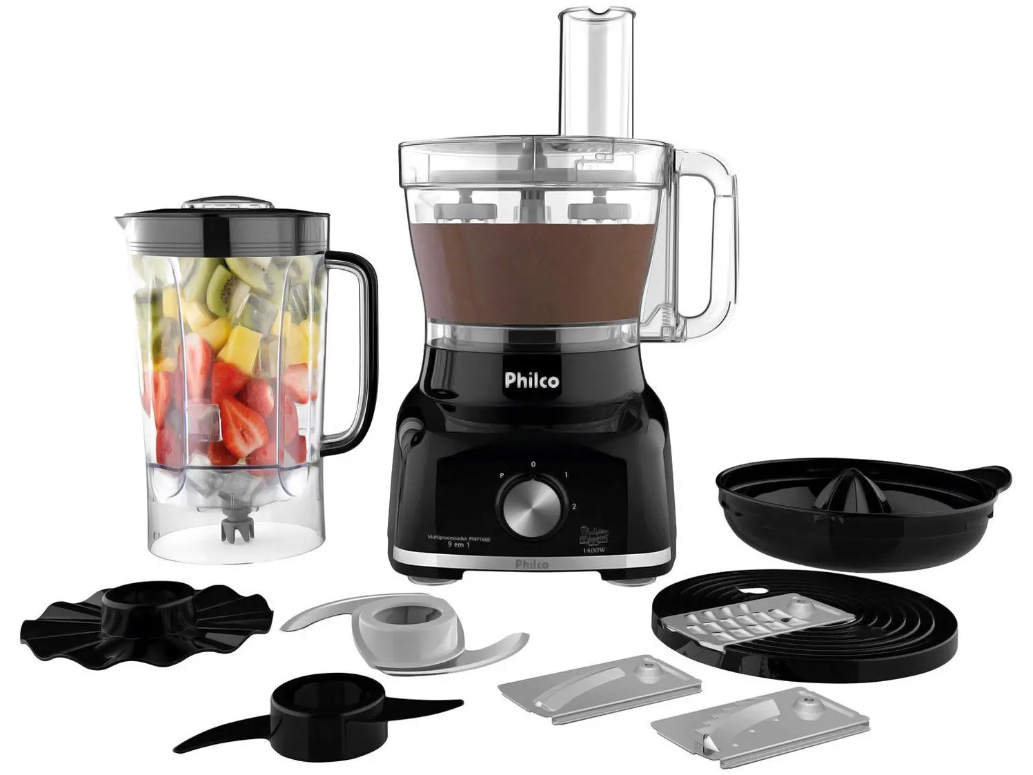 Multiprocessador de Alimentos Philco 1700W Preto 9 em 1 01 Casa das Tres Marias