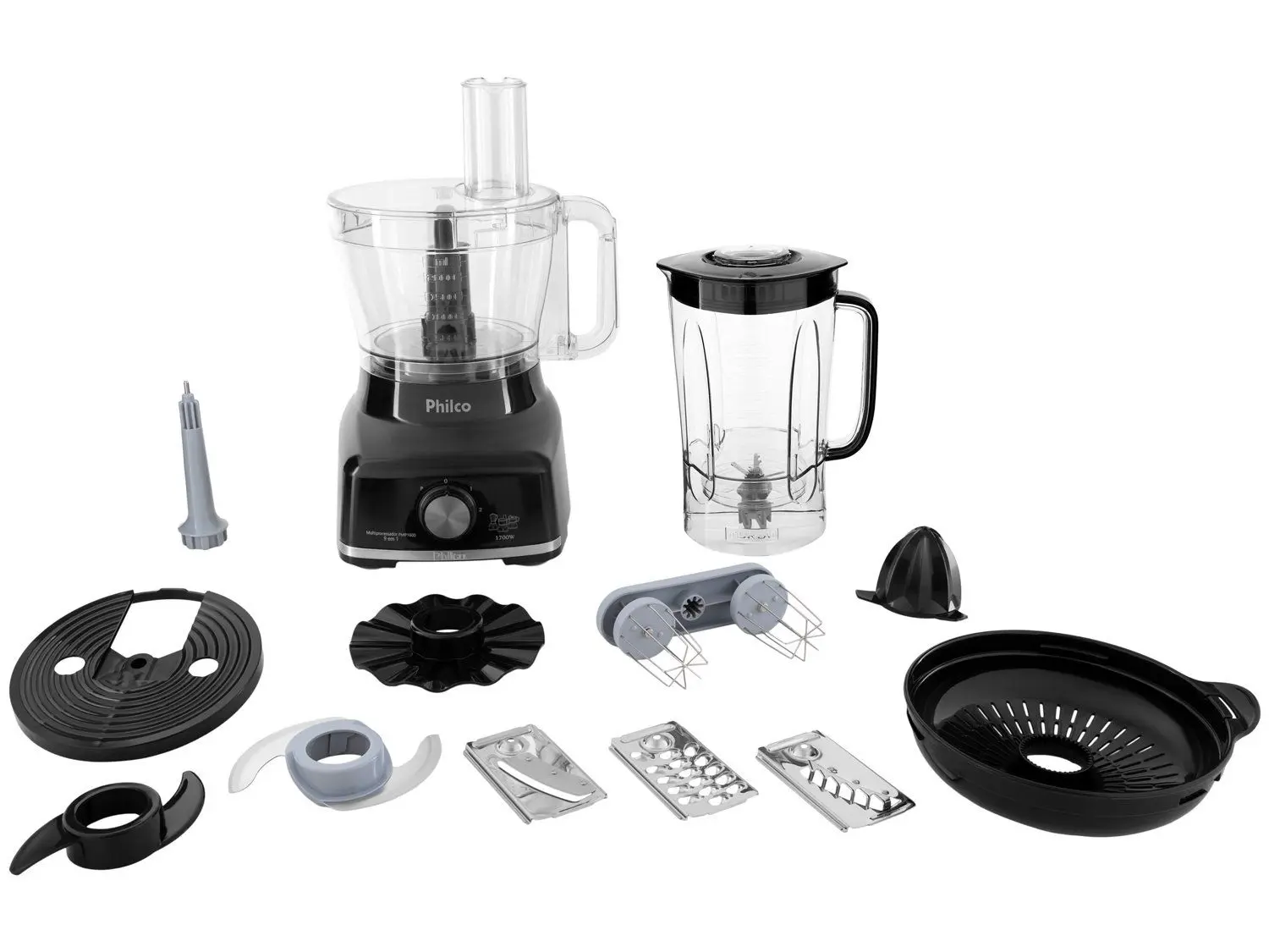 Multiprocessador de Alimentos Philco 1700W Preto 9 em 1 02 Casa das Tres Marias