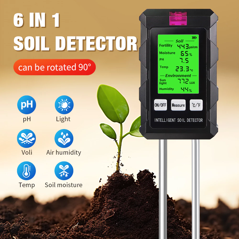 Testador Digital de Solo 6 em 1