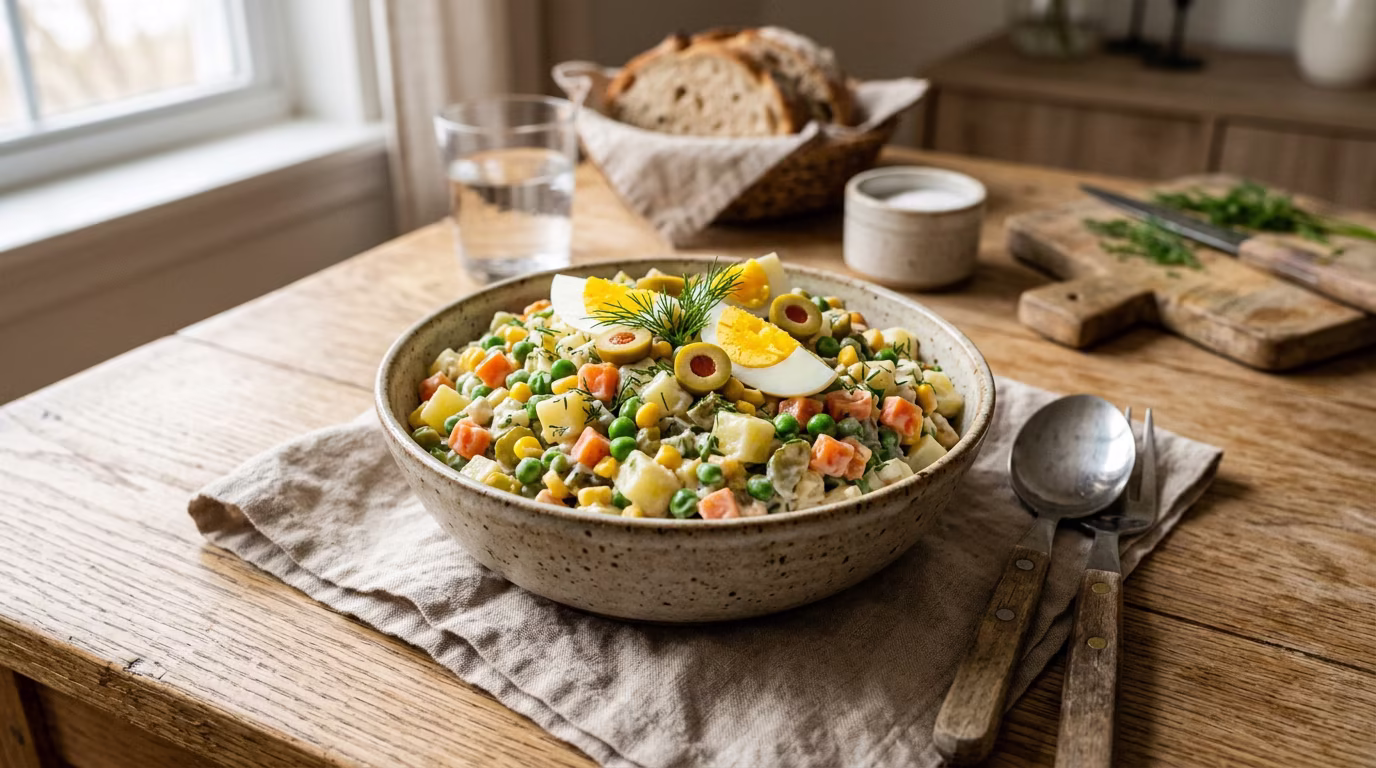 Receita de salada de maionese tradicional para o almoço de domingo - Casa das Três Marias - capa