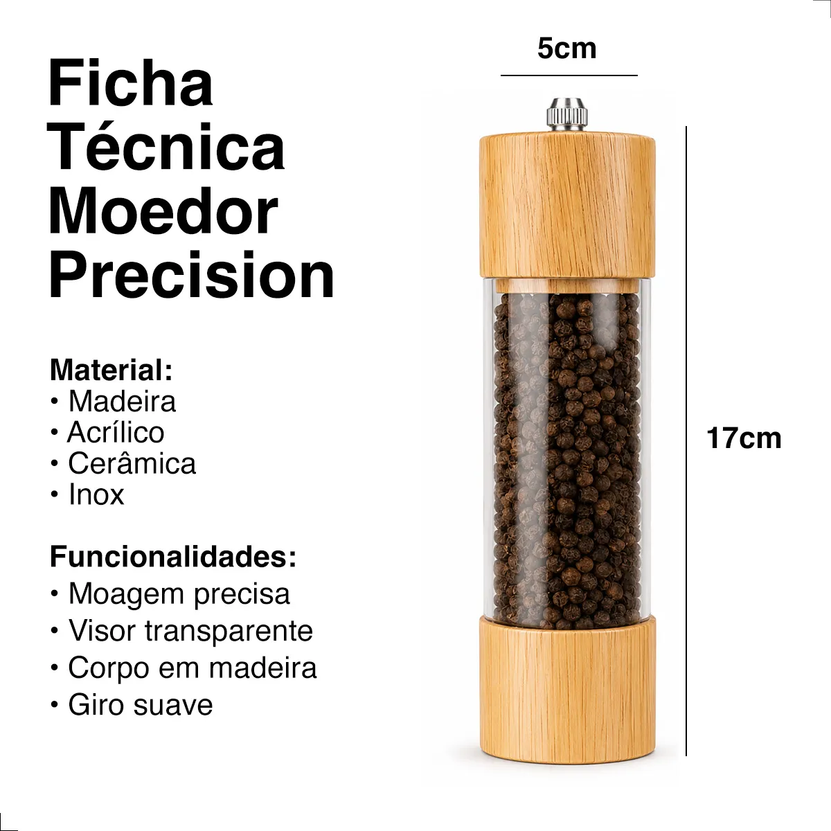 Achadinhos e Indicações 32 Kit 2 Moedor De Pimenta E Sal Manual Madeira Temperos Graos 03 Casa das Tres Marias
