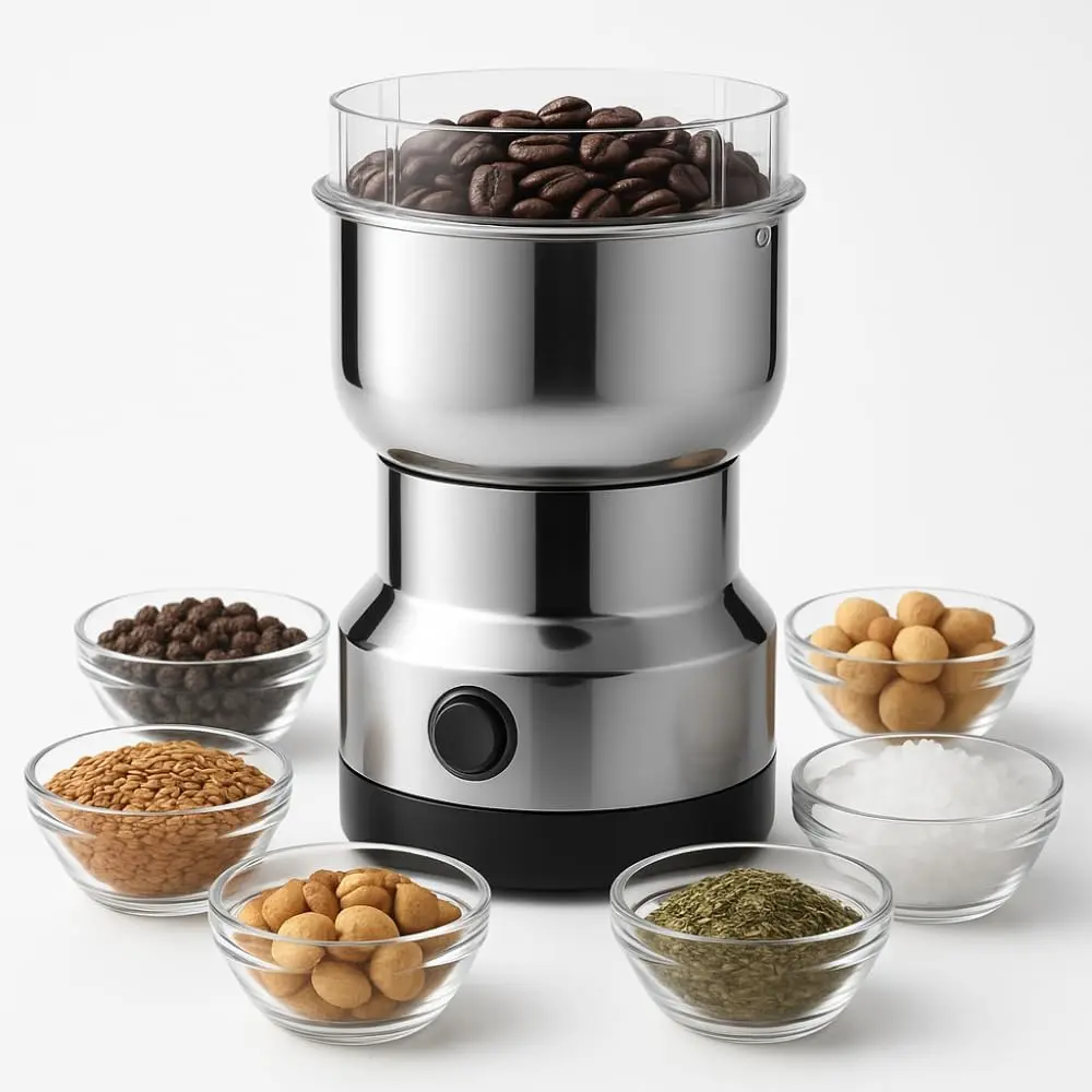 Moedor De Cafe Eletrico Multifuncional Inox Graos Temperos 220v Prata 03 Casa das Tres Marias